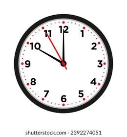 10 o'clock, vector illustration of a wall clock 