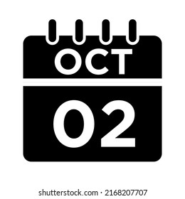 10- Oct - 02 Glyph black Icon