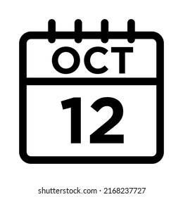 10- Oct - Icono negro de 12 líneas