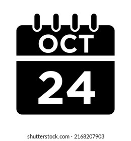 10- Oct - 24 Glyph black Icon