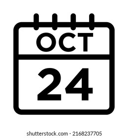 10- Okt. - Schwarzes 24-Linien-Symbol