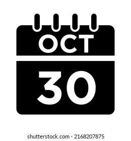 10- Oct - 30 Glyph black Icon
