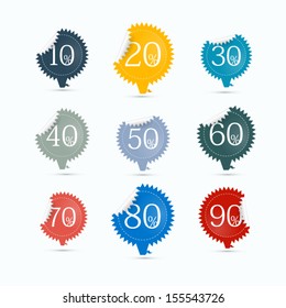 10 off 20 30 40 50 60 70 80 90 stickers labels