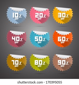 10 off 20 30 40 50 60 70 80 90 stickers labels