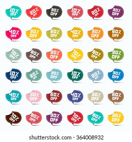 10 off 20 30 40 50 60 70 80 90 stickers labels