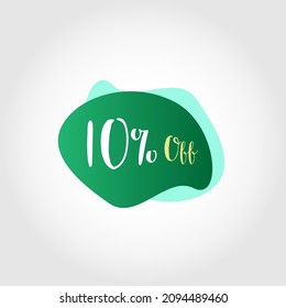 Un 10% de desconexión y con un degradado verde y formas verde granulado en el fondo.