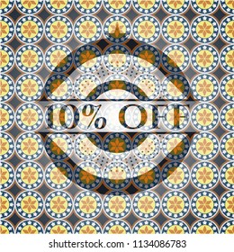 10% Off arabesque badge. arabic decoration.