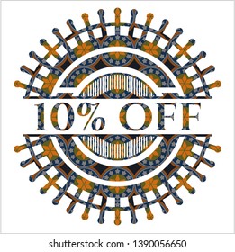 10% Off arabic emblem. Arabesque decoration.