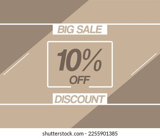 10% off big sale. Banner with ten discount percent, coupon concept for sales.