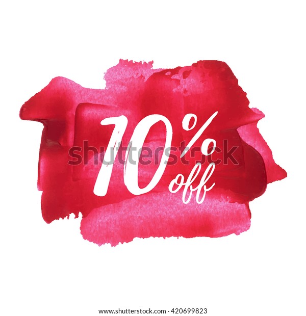 10 オフのカード ポスター ロゴ 文字 単語 赤いピンクの背景に書かれたテキスト ベクターイラスト のベクター画像素材 ロイヤリティフリー