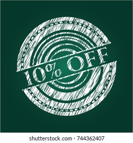 10% Off chalkboard emblem