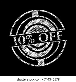 10% Off chalkboard emblem on black board