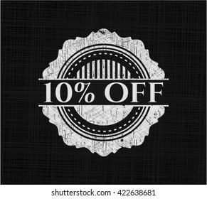 10% Off chalkboard emblem written on a blackboard