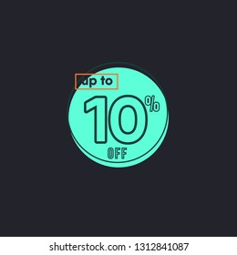 10% Off Discount Label. Sale Vector Template. Discount Offer Price.