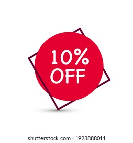 10% OFF discount. Discount offer price Illustration, Vector discount symbol.