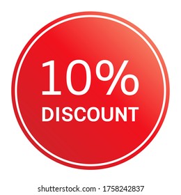 10% off discount promotion vector isolated on white background.