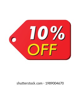 10 off de promoción de etiqueta roja de descuento