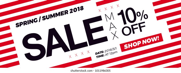 10% OFF Discount. Sale promotion campaign web banner or newsletter design template. Fashion and stylish promo discount coupon. Summer Sale modern Special offer web banner or email horizontal template.