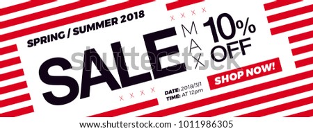 10% OFF Discount. Sale promotion campaign web banner or newsletter design template. Fashion and stylish promo discount coupon. Summer Sale modern Special offer web banner or email horizontal template.