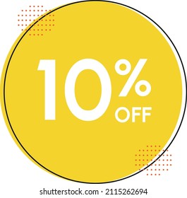 Rabatt Tag mit gelbem Kreis und 10 % Rabatt