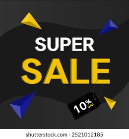 10% Rabatt, Flat Sales Vektor Abzeichen für Labels, Aufkleber, Banner, Tags, Web-Aufkleber, neues Angebot. 3D-Stil.