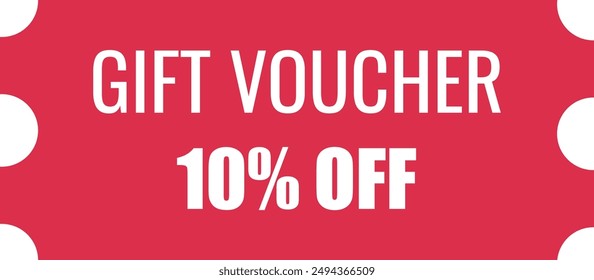 10% de descuento en el vale de regalo, Cupón tinto. Gran venta y super Ilustración vectorial de venta