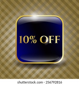 10% Off golden shiny emblem