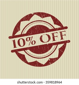 10% Off grunge seal