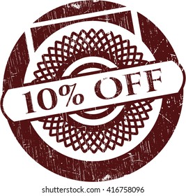 10% Off grunge seal