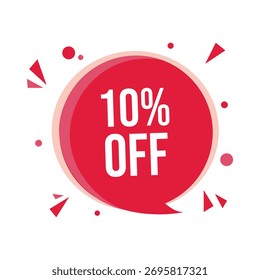 10% de descuento icono con fondo blanco