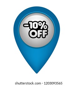 -10% OFF and map pointer. designed for shops and promotions. modern concept