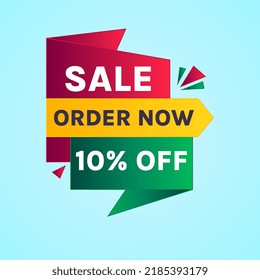 up to 10% off order now super sale discount offer banner vector