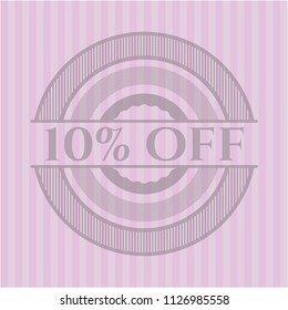 10% Off pink emblem