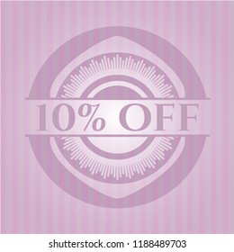 10% Off pink emblem. Vintage.