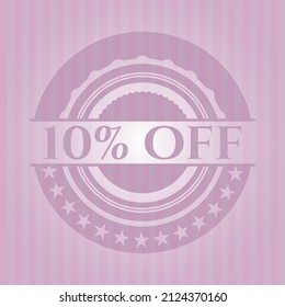 10% Apagón de icono o emblema rosa. Diseño elegante. 