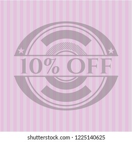 10% Off realistic pink emblem
