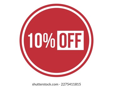 10% de la ilustración vectorial de diseño de banner rojo