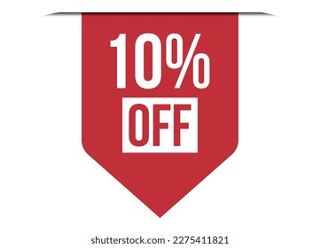 10% de la ilustración vectorial de diseño de banner rojo