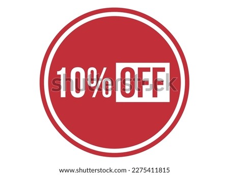 10% off red banner design vector illustration