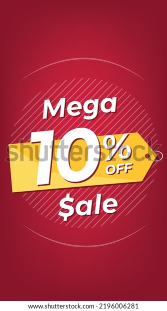 10 Off Red Discount Banner Ten Stock Vector (Royalty Free) 2196006281 ...