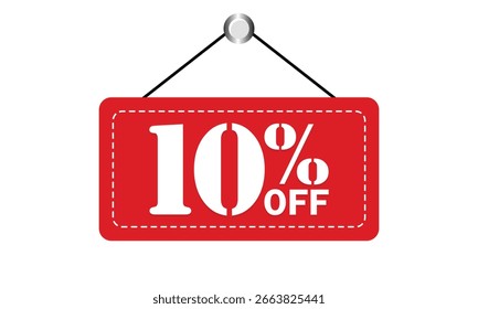 10% de descuento Red Tag Descuento Oferta de venta Oferta de compras en línea