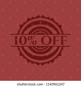 10% Off retro red emblem