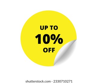 10% off round sticker sign. 10% off circle sticker banner, badge symbol vector illustration