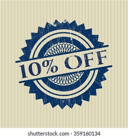 10% Off rubber grunge stamp