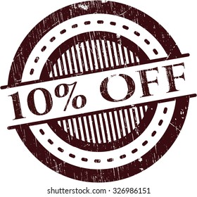 10% Off rubber grunge texture stamp