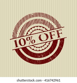 10% Off with rubber seal texture