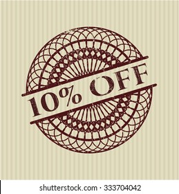 10% Off rubber stamp