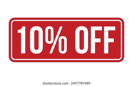 10% Off Rubber Stamp. Red 10% Off Rubber Grunge Stamp Seal Vector Illustration - Vector