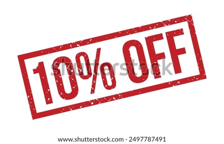 10% Off Rubber Stamp. Red 10% Off Rubber Grunge Stamp Seal Vector Illustration - Vector