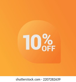 10% off Sale banner offer ad discount promotion vector banner. price discount offer. season sale promo sticker colorful background